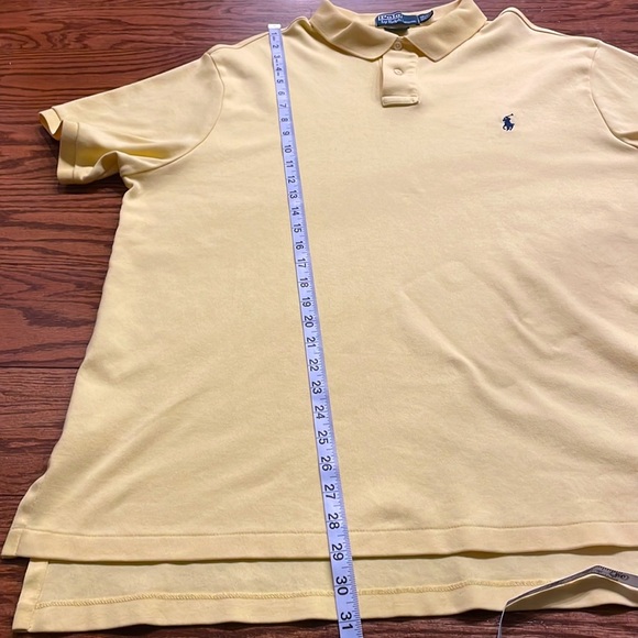 POLO BY RALPH LAUREN custom fit ultra soft 100% cotton MENS polo Yellow size XXL - Picture 8 of 10